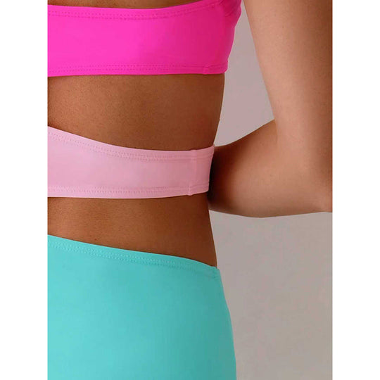 Damen Einteiler Badeanzug mit asymmetrischem Schnitt und trendy Farbkombination EB