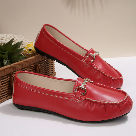 Damen Mokassins mit dekorativem Schmuckdetail EB