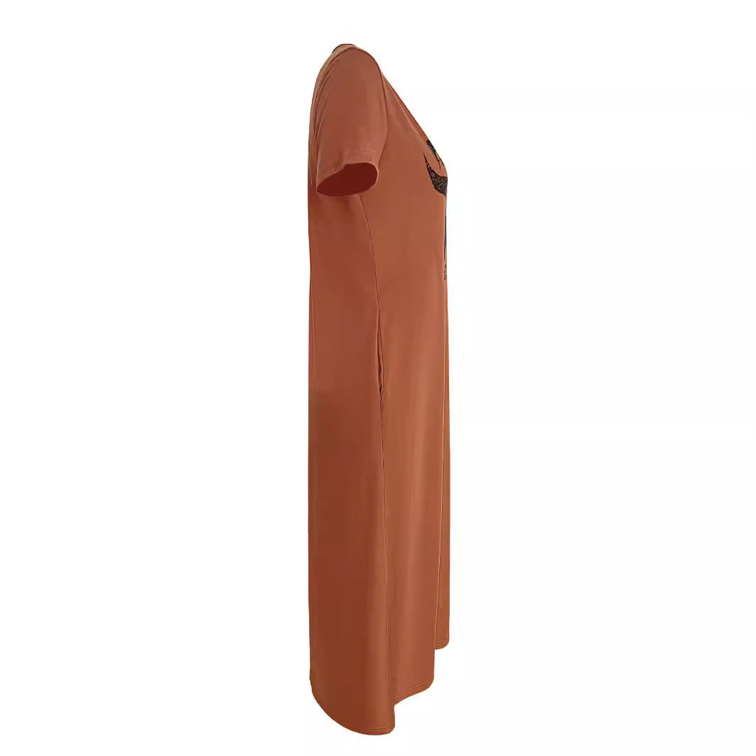 Damen Maxikleid mit grafischem Druck EB