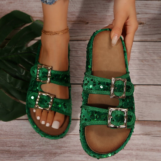 Damen Komfortable Clogs mit doppeltem Klettverschluss und modischem Design EB