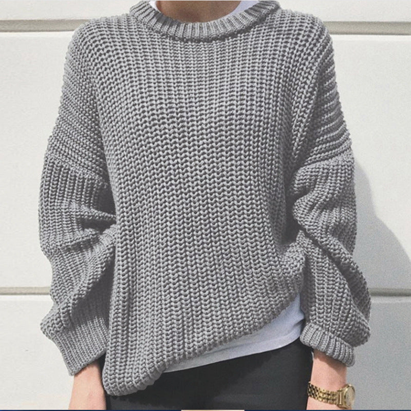 Damen oversized Strickpullover mit strukturierter Verarbeitung EB