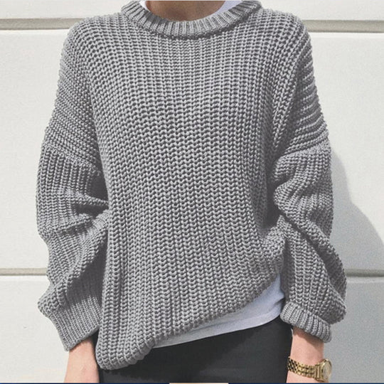 Damen oversized Strickpullover mit strukturierter Verarbeitung EB