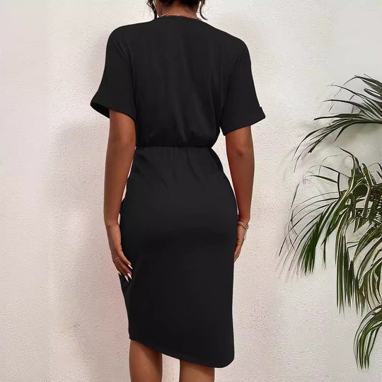 Damen Wickelkleid mit elegantem V-Ausschnitt und Vielzahl an Stylingmöglichkeiten EB