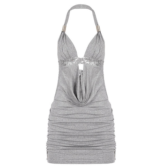 Damen Glamouröses und figurbetontes Strandkleid EB