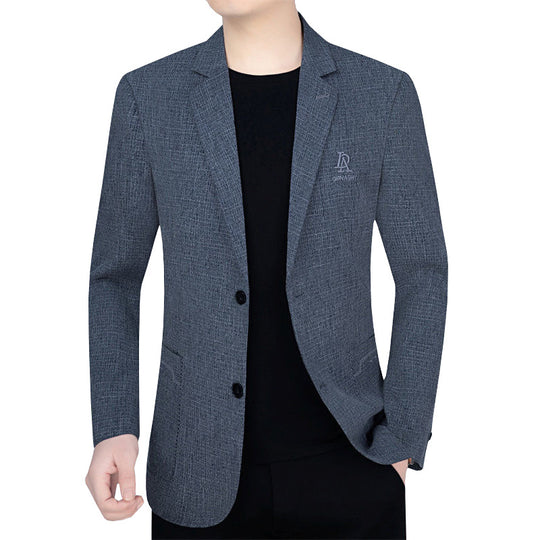 Herren Schmal geschnittenes Einreihiges City-Blazer mit strukturierter Wollmischung EB