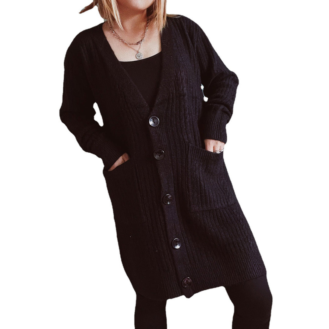 Damen Grobstrickjacke mit modernen Knopfdetails und lässigem Schnitt EB