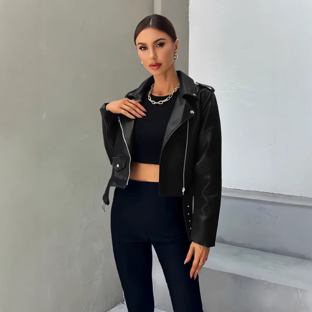 Damen cropped Bikerjacke EB