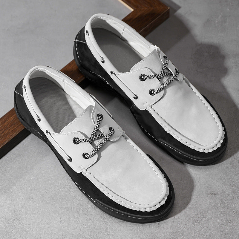Herren Freizeit Leder Schuhe mit Wasserabweisender Sohle EB