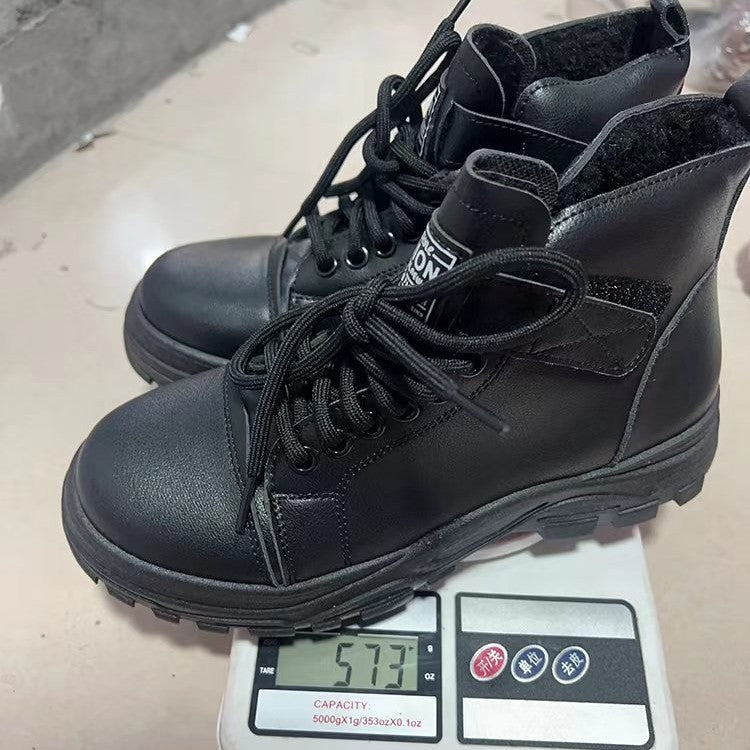 Damen nan modische Plateau-Hightop-Sneaker mit Klettriemen, gepolstertem Komfortfußbett und profiliertem Traktorabsatz EB