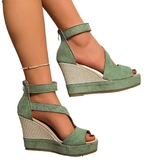 Damen Wedge-Sandalen mit elegantem Schnitt und modischen Riemen EB
