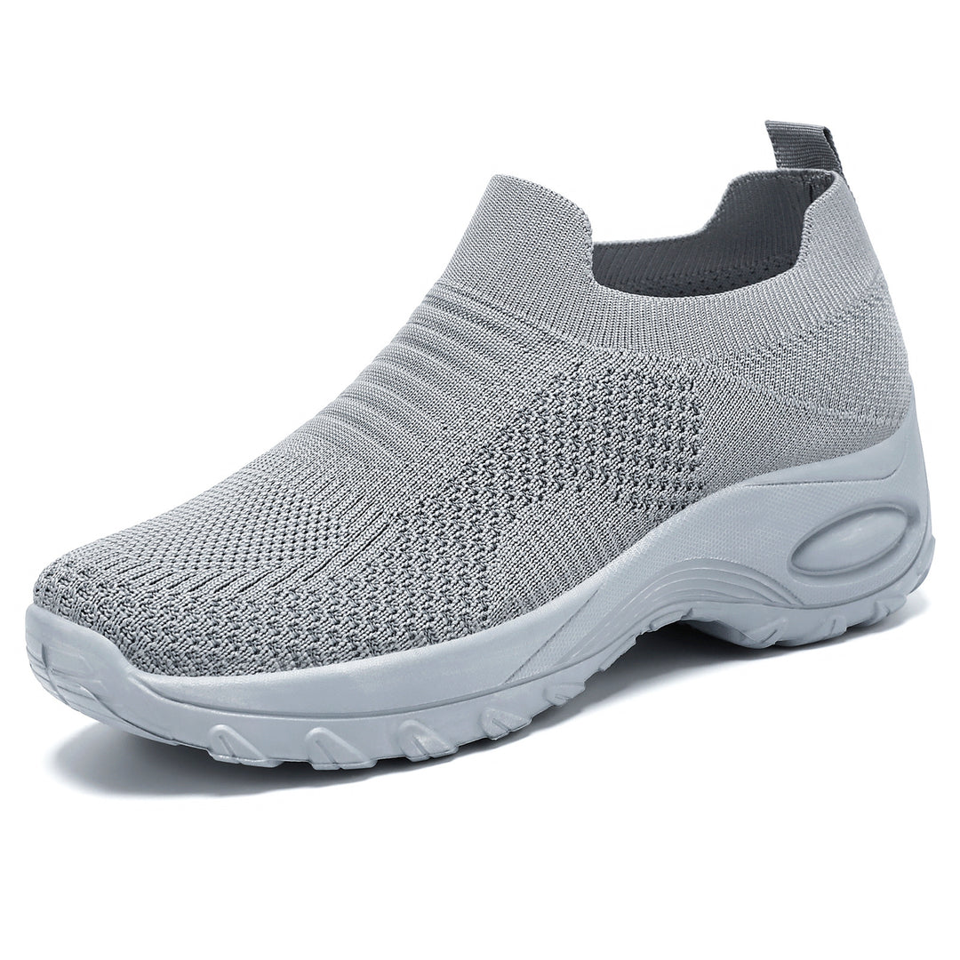 Damen Bequeme und atmungsaktive Slip-On Laufschuhe mit elastischem Obermaterial EB