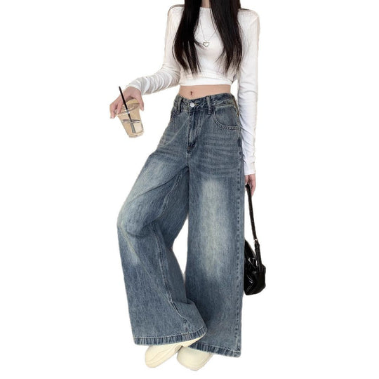 Damen Hochtaillierte Weitjeans im trendigen Streetstyle EB