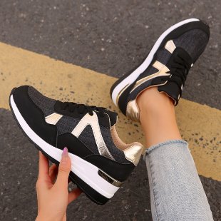 Damen Sportliche Sneakers mit schimmerndem Akzent EB