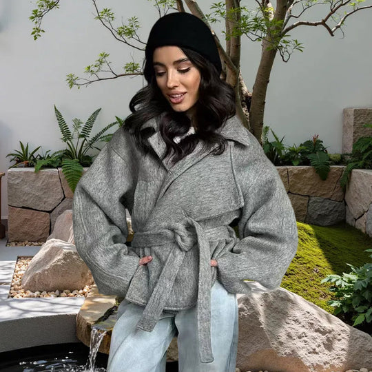 Damen oversized Wickeljacke EB