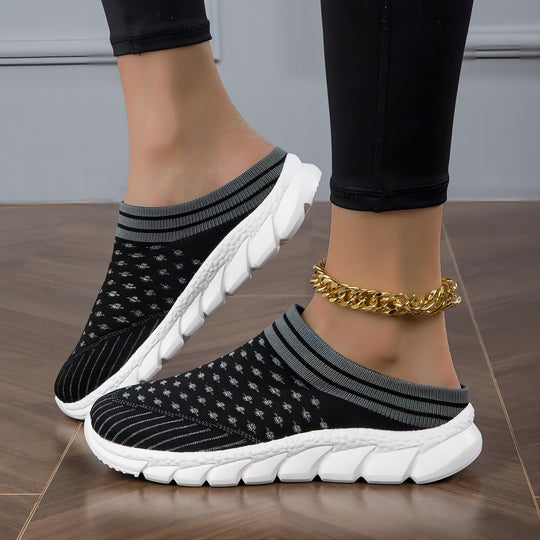 Damen Bequeme Slip-On Sneakers mit atmungsaktivem Obermaterial und rutschfester Sohle EB