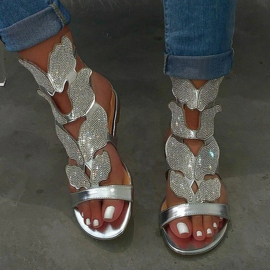 Damen Sandalen mit funkelnden Strass-Applikationen EB