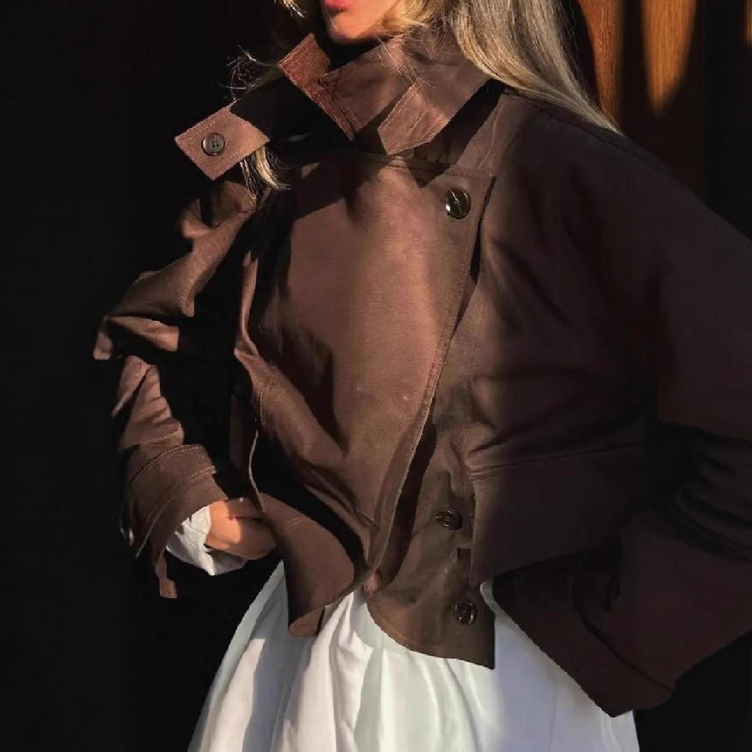 Damen oversized Utility-Jacke mit praktischen Taschen und elegantem Schnitt EB