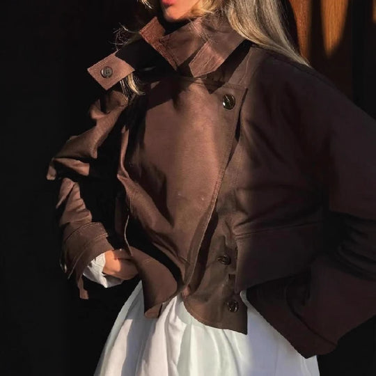Damen oversized Utility-Jacke mit praktischen Taschen und elegantem Schnitt EB