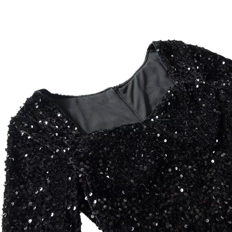 Damen Glitzerndes Abendkleid mit elegantem A-Linien-Schnitt EB