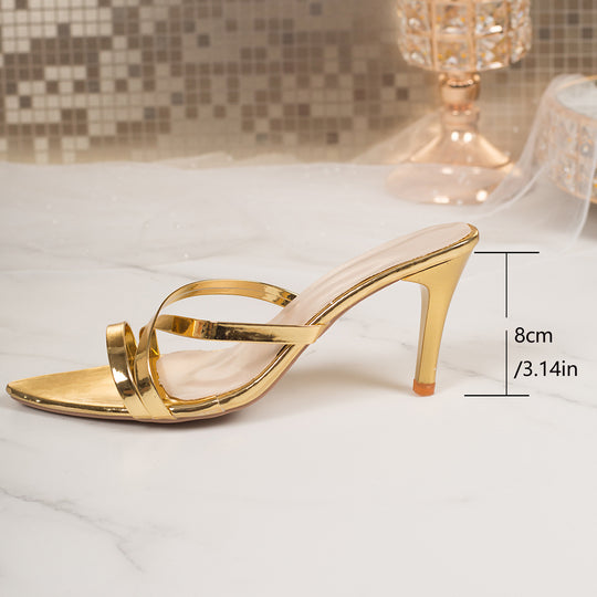 Damen Elegante Slingback-Pumps mit glänzenden Riemchen EB