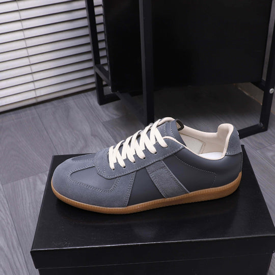 Damen Sportliche Leder Sneakers mit modischem Design und rutschfester Sohle EB