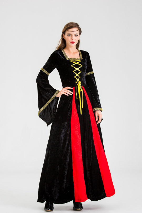 Damen historisches Märchenkleid mit langen Armen und dekorativer Schnürung EB