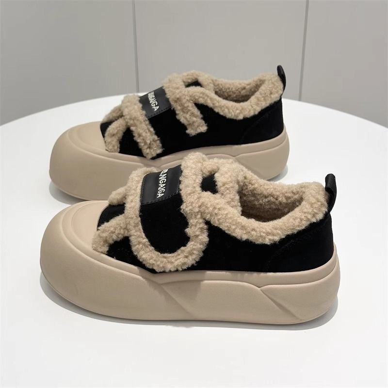 Damen Fleecegefütterte Sneakers mit sportlichem Design und rutschfester Sohle EB