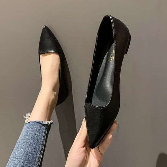 Damen spitze Ballerinas aus hochwertigem Leder EB