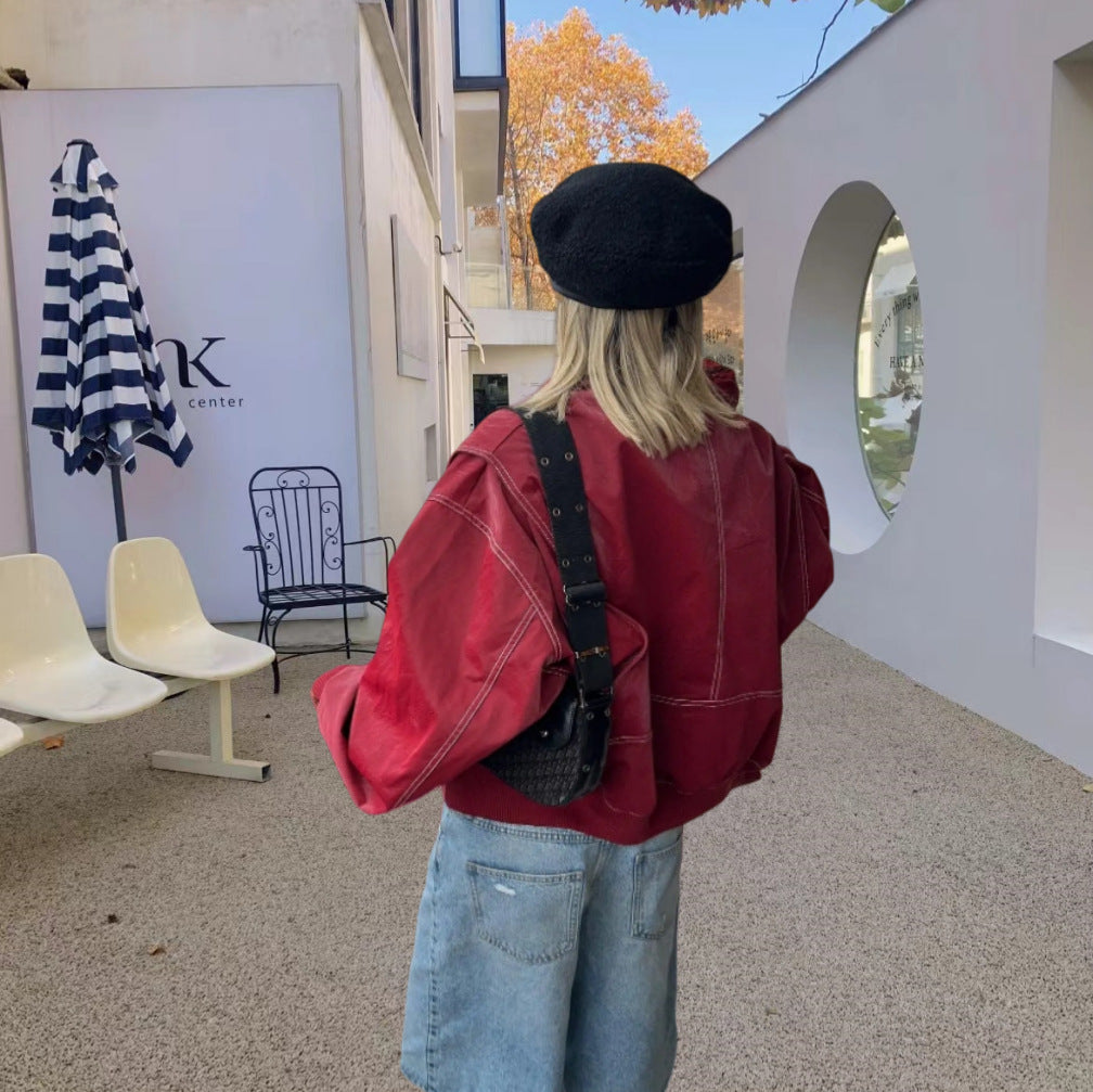 Damen modische Jacke mit trendigen Stickdetails und lässigem Schnitt EB