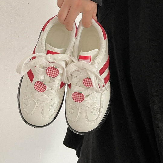 Damen Sneakers mit verspieltem Apfelmotiv und dämpfender Sohle EB