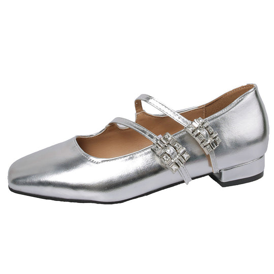 Damen Ballerinas mit dekorativen Riemchen und modischem Glanz EB