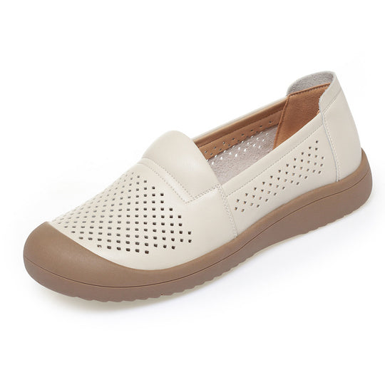 Damen bequeme Slip-On Schuhe mit atmungsaktivem Lochdesign und rutschfester Sohle EB