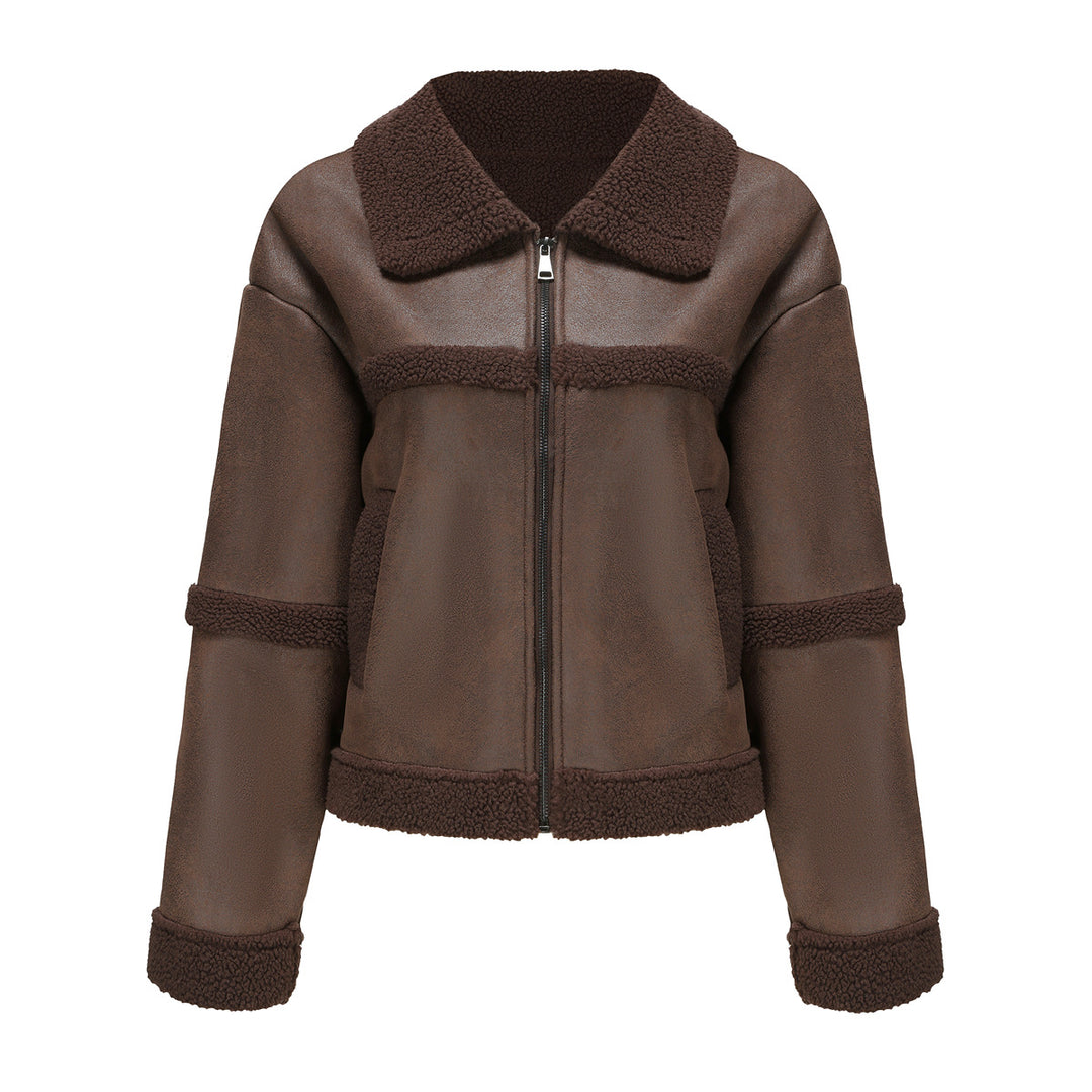Damen Übergangsjacke mit weichem Fleece und stylischem Kragen EB