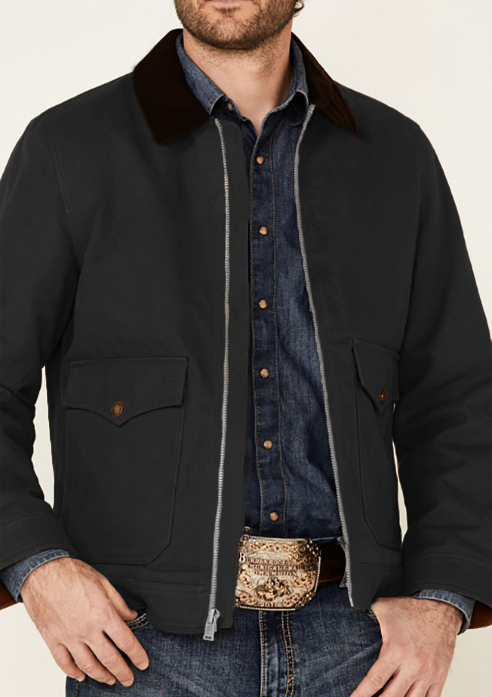 Herren rustikale Utility-Jacke mit praktischen Taschen EB