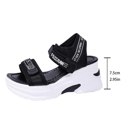 Damen Sportliche Keilsandalen mit verstellbarem Riemendesign EB
