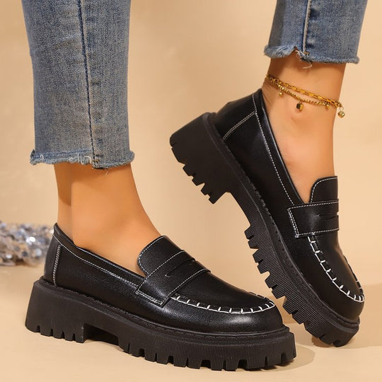Damen elegante Mokassins mit robustem Profil EB