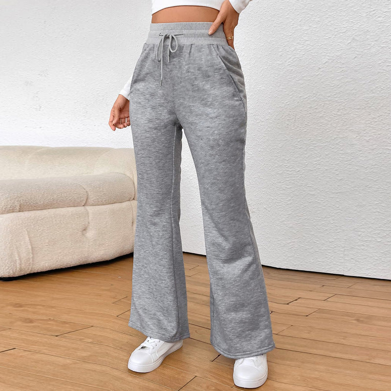 Damen ausgestellte Jogginghose mit hohem Bund und Kordelzug EB