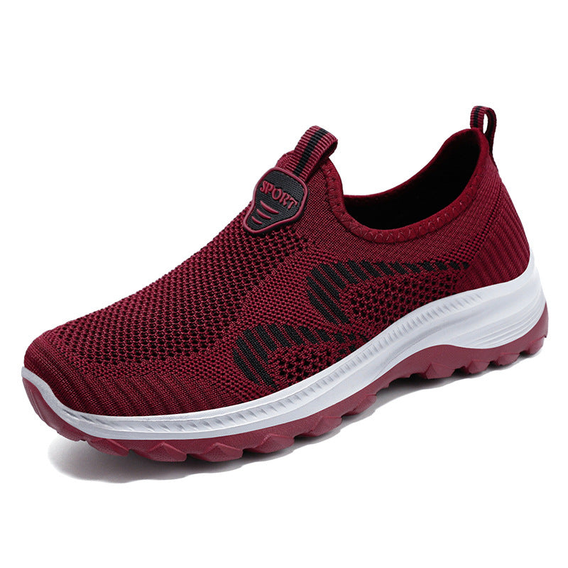 Herren nan elastischer Strick-Slip-On Trekking-Sneaker mit griffiger Profilsohle und ergonomischer Dämpfungssohle EB