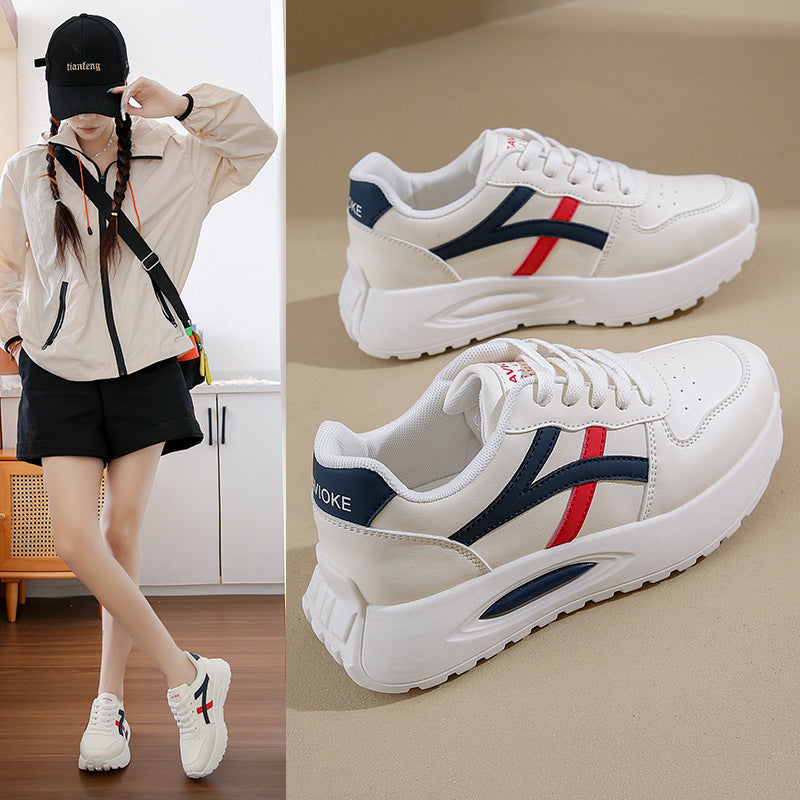 Damen Sportliche Plattform-Sneaker mit atmungsaktivem Obermaterial und komfortabler Dämpfung EB