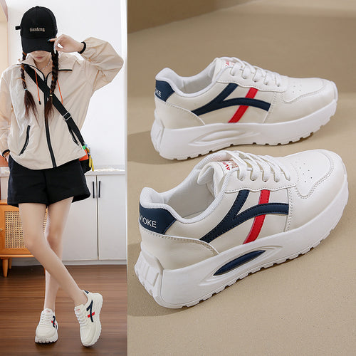 Damen Sportliche Plattform-Sneaker mit atmungsaktivem Obermaterial und komfortabler Dämpfung EB