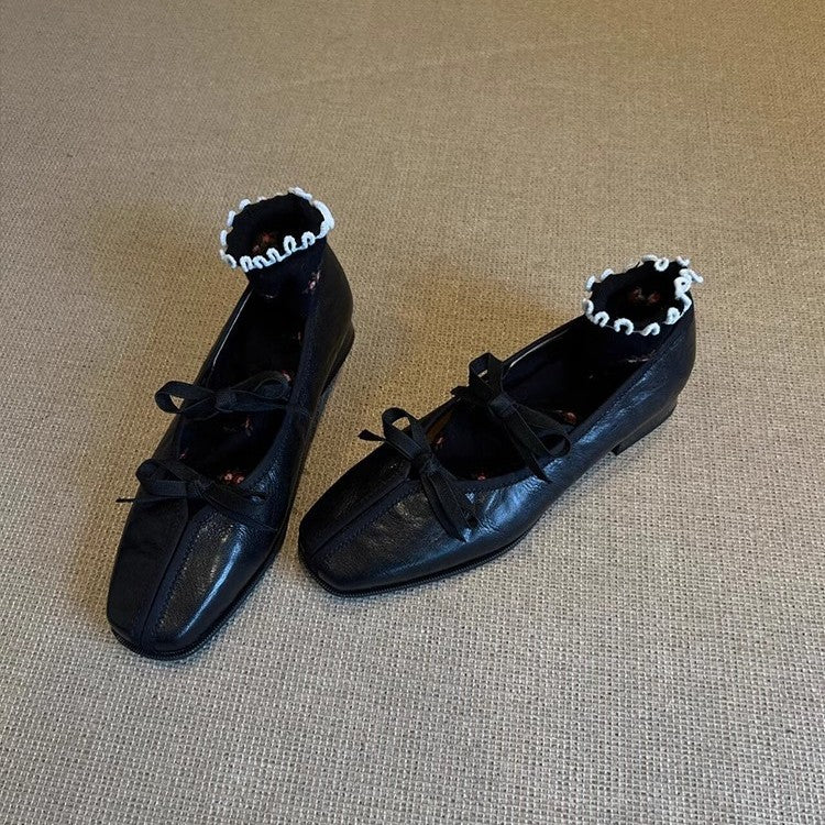 Damen elegante Ballerinas mit modischem Schleifenakzent und komfortablem Fußbett EB