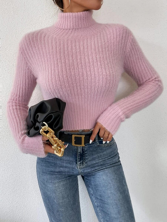 Damen Chic Rollkragenpullover aus feinem Strick EB