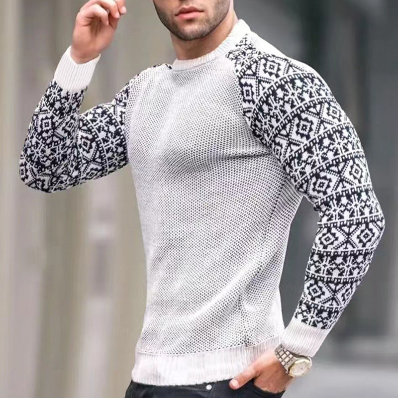 Herren Strickpullover mit grafischem Muster EB