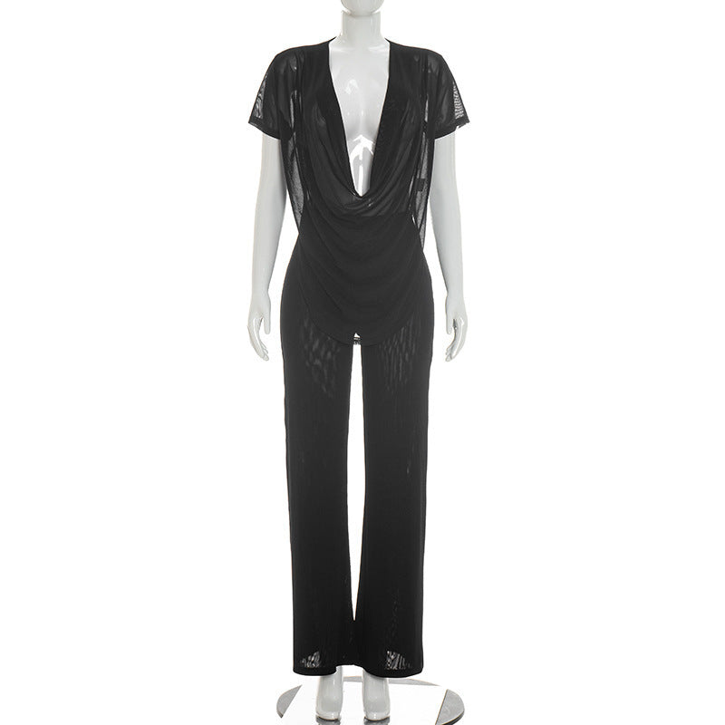 Damen Elegantes Oversized-Outfit aus fließendem Material EB