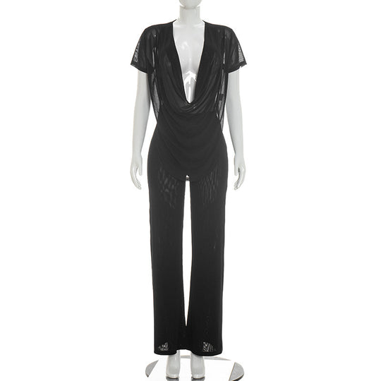 Damen Elegantes Oversized-Outfit aus fließendem Material EB