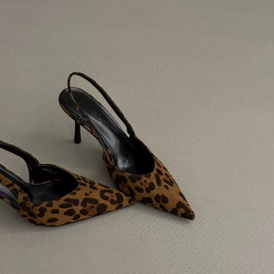 Damen Slingback-Pumps aus Wildleder mit eleganter Spitzform EB