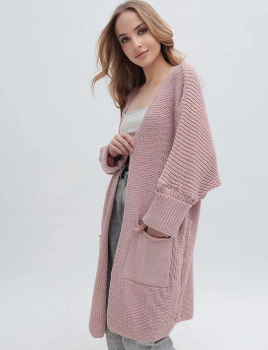 Damen Grobstrickcardigan mit großzügigen Taschen und lässigem Schnitt EB