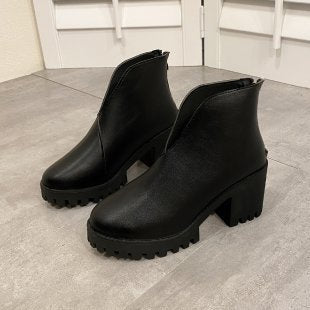 Damen Stiefeletten mit robustem Blockabsatz und rutschfester Sohle EB