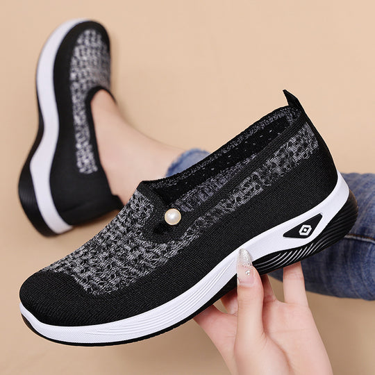 Damen Komfortable Strick-Sneaker mit rutschfester Sohle EB