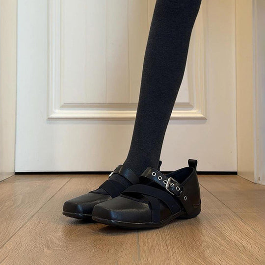 Damen Freizeit-Ballerinas mit elegantem Riemendesign und komfortabler Sohle EB